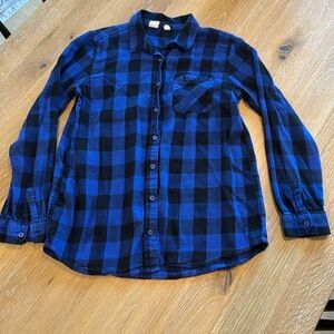 Gap Girls Buffalo check flannel button down